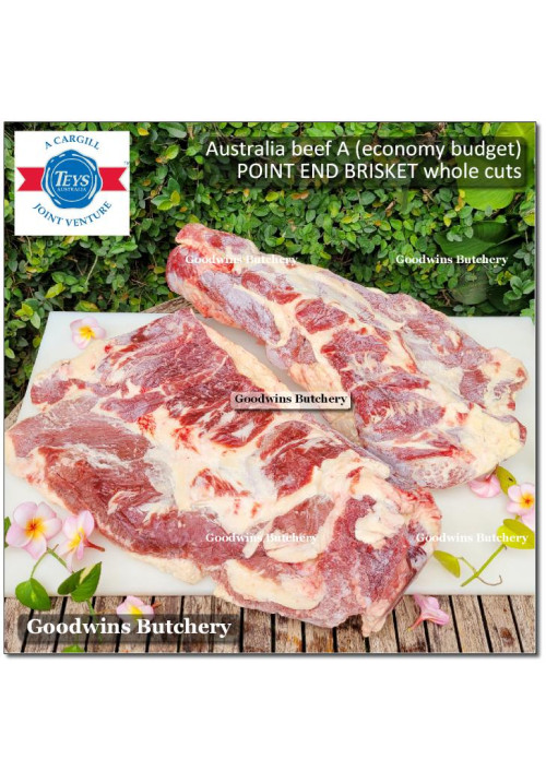 Beef BRISKET PE (Point End) frozen for smoke soup tongseng rawon semur Australia TEYS whole cut 4.5-6.0 kg/pc (price/kg)